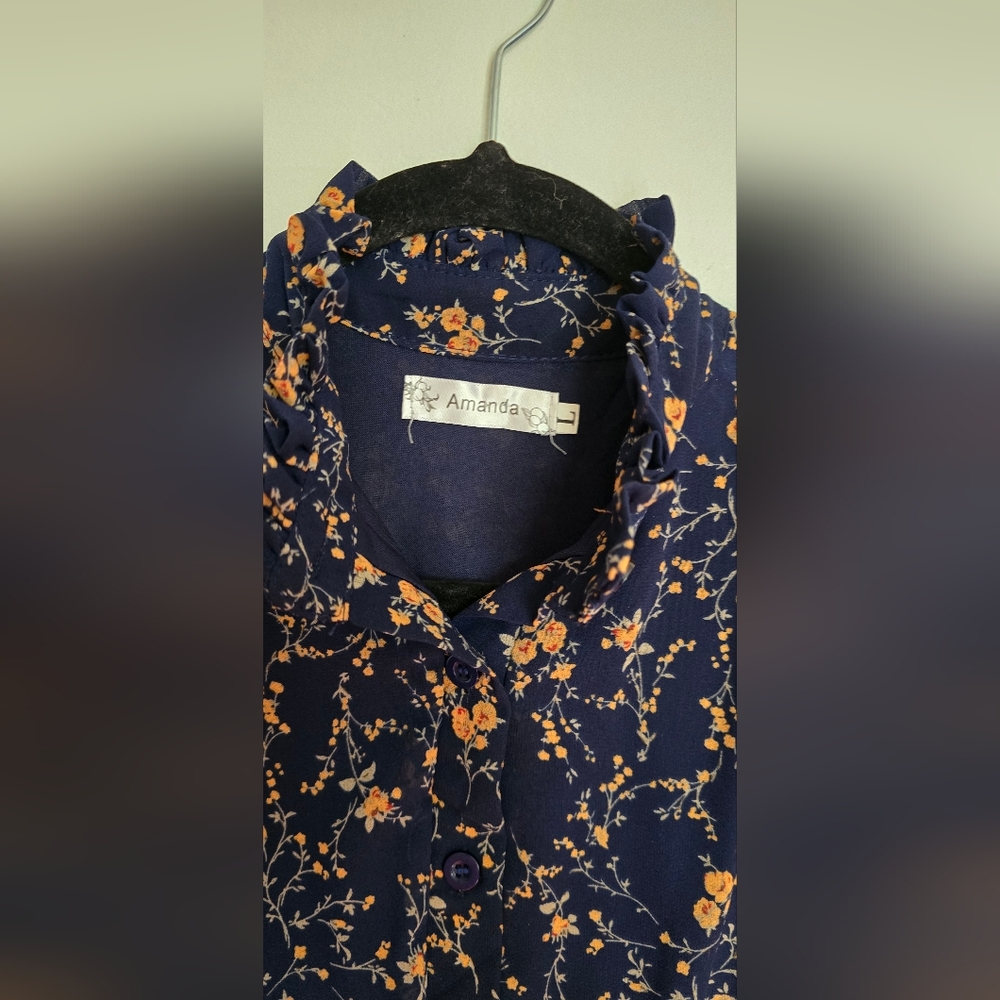 Navy Floral Men's Shirt